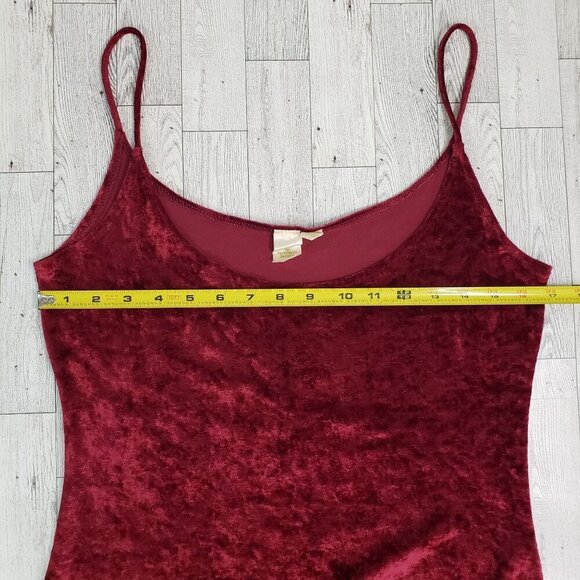 VTG Victoria's Secret Slip Dress Nightgown Long 70s Red Crushed Velvet Red M - Picture 11 of 12